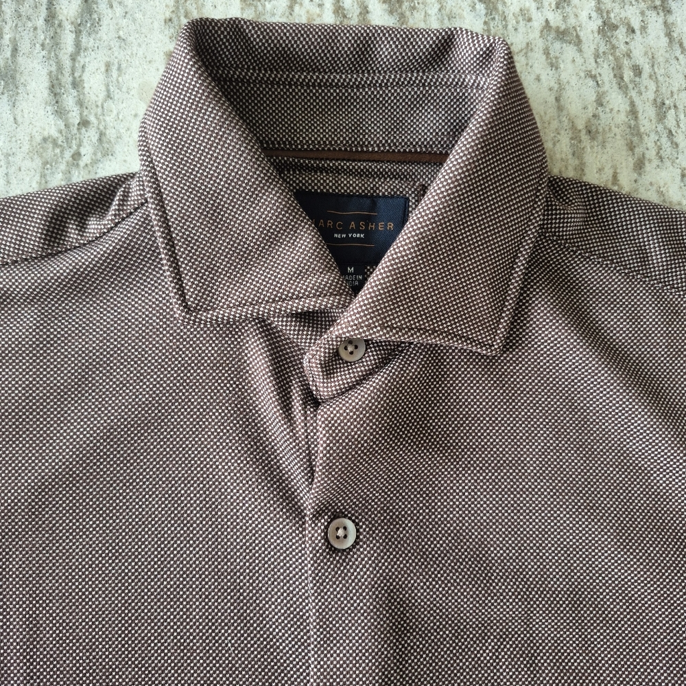 Marc Asher Men's Long Sleeve Knit Shirt Size Medium NEW
